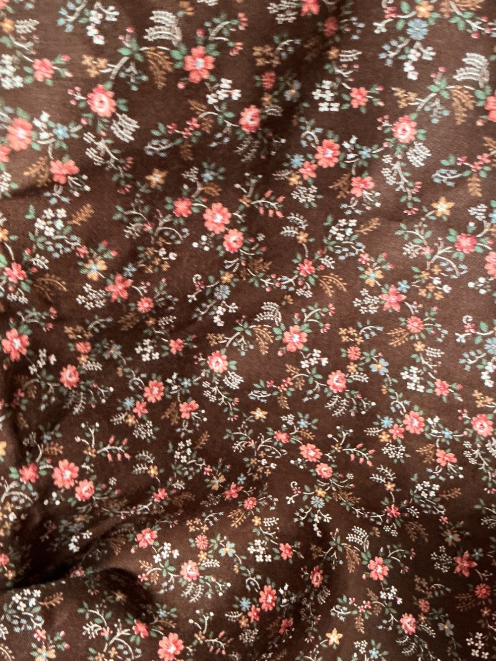 Vintage V.I.P Cranston Print Works Brown Floral Print Fabric